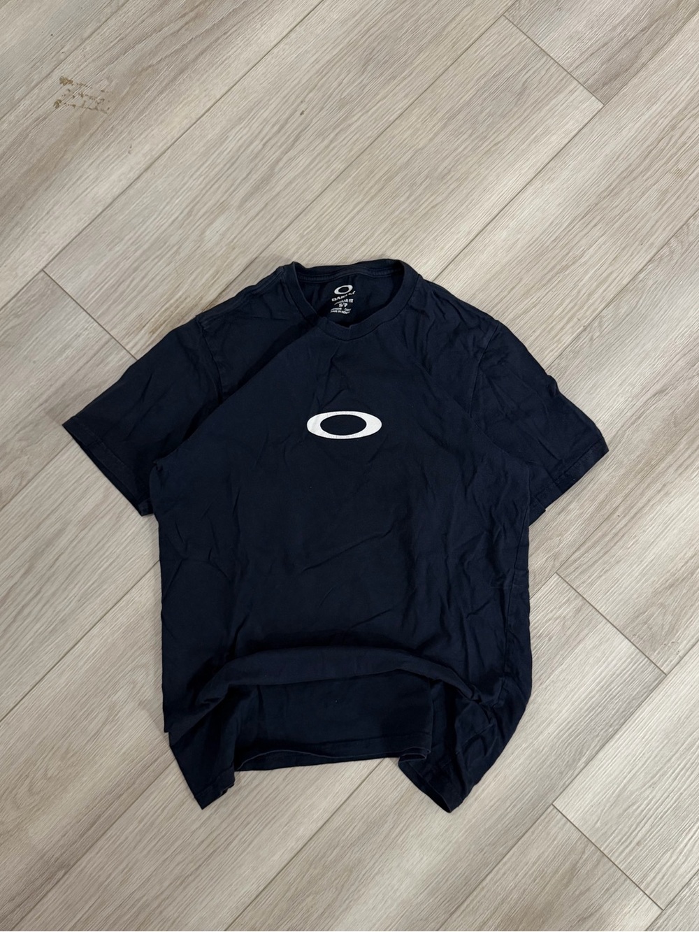 Oakley Navy Short Sleeve Tee with White Center Logo